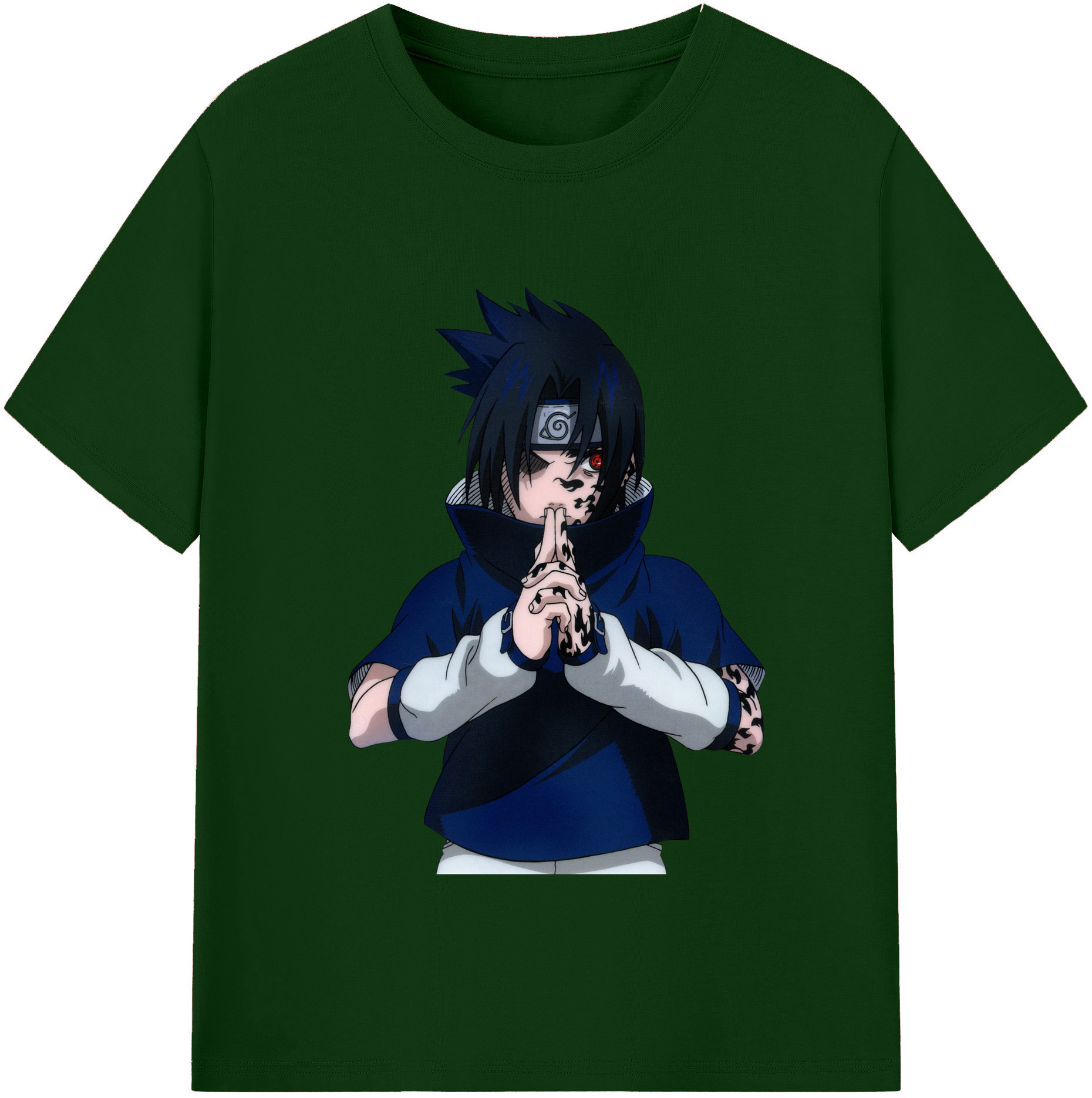 （画像用） NARUTO -ナルト- うちは サスケ Uchiha Sasuke 綿100％半袖Tシャツ（フロントプリント）